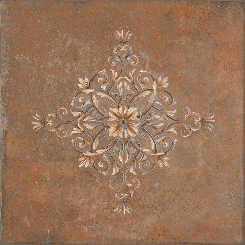 Каменный остров коричневый декорированный 30x30