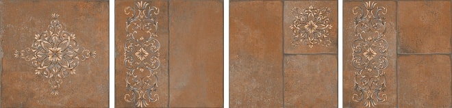 Каменный остров коричневый декорированный 30x30