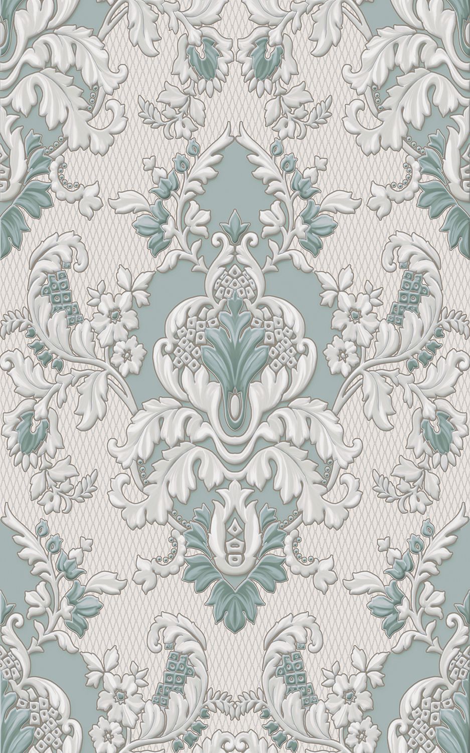 Декор Браганса голубой матовый 25x40
