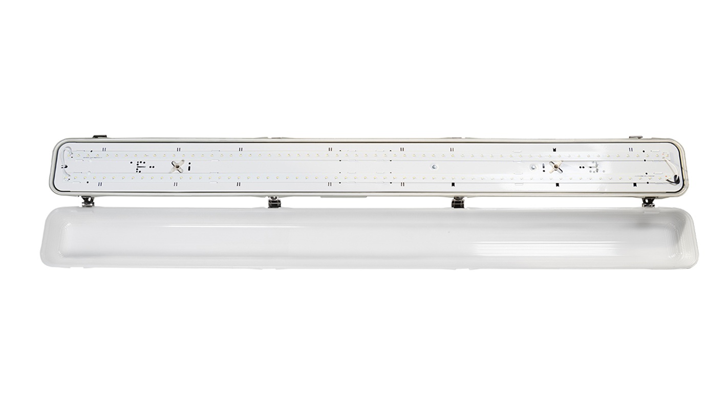 Светильник светодиодный OPPLE LED Waterproof-E3 L1200-46W-4000-FR-GP линейный — вид спереди на корпус