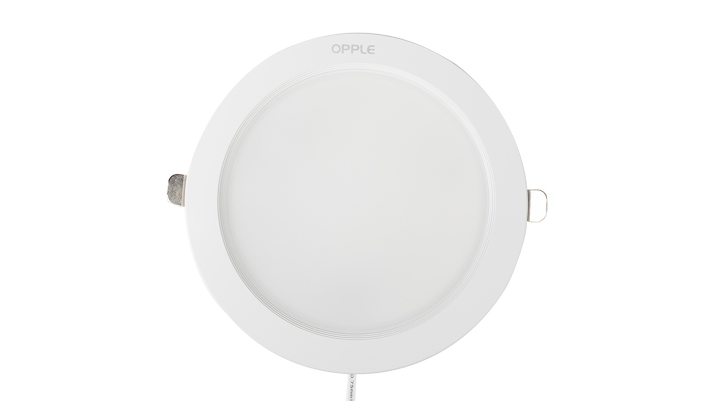 Светильник светодиодный точечный OPPLE Utility LED Downlight US R175-18W-3000-WH-GP встраиваемый — вид сверху на круглый корпус