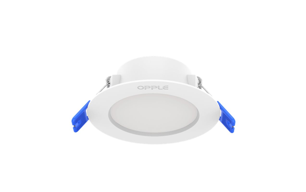 Светильник светодиодный точечный OPPLE Utility LED Downlight US R150-12W-3000-WH-GP встраиваемый — вид под углом