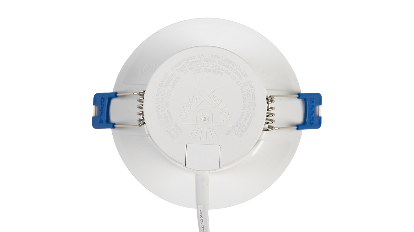 Светильник светодиодный точечный OPPLE US LED Spotlight RA-US R70-8W-3000-WH-GP поворотный — вид на заднюю часть корпуса