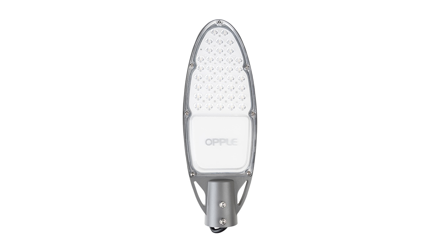 Светильник светодиодный консольный OPPLE EQ LED Streetlight-EQ40W-5700-150+70D-GY-GP2 уличный — вид спереди на корпус-1