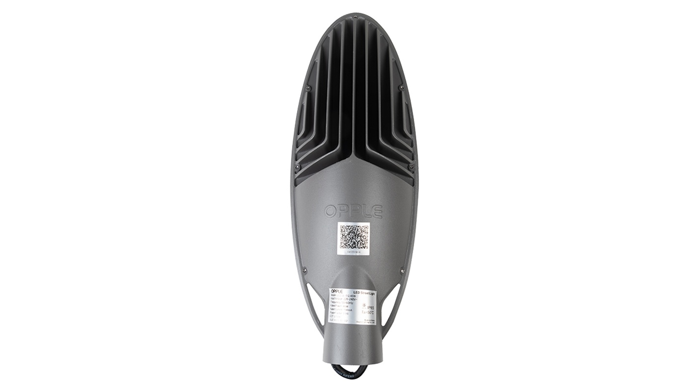 Светильник светодиодный консольный OPPLE EQ LED Streetlight-EQ40W-5700-150+70D-GY-GP2 уличный — вид сзади на корпус