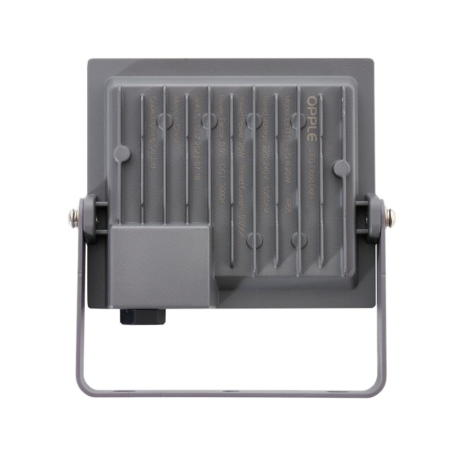Прожектор светодиодный уличный OPPLE LED Floodlight EQ3 20W-3000-GY-GP поворотный — вид сзади на корпус