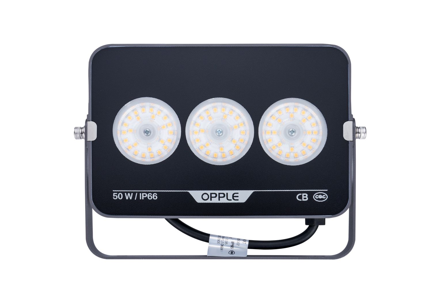 Прожектор светодиодный уличный OPPLE LED Floodlight EQ3 50W-4000-GY-GP поворотный — вид спереди на корпус