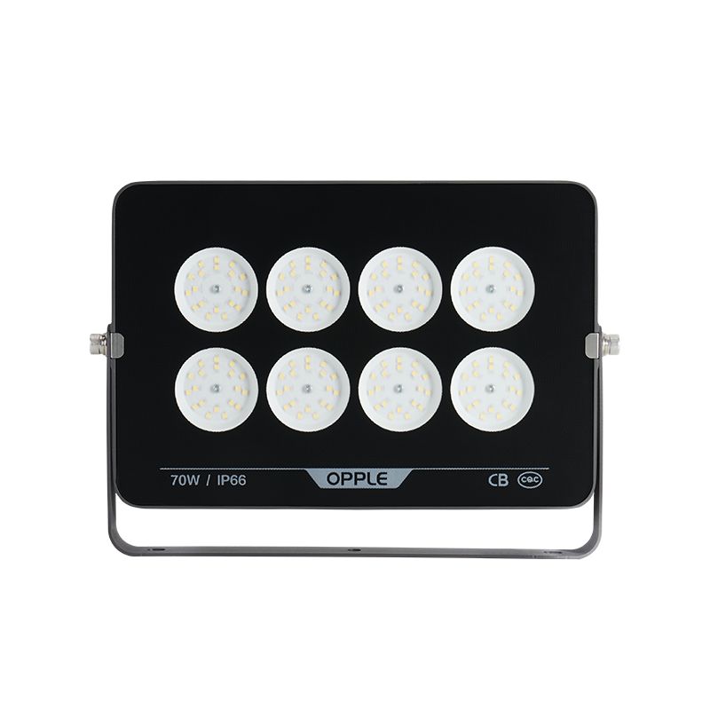 Прожектор светодиодный уличный OPPLE LED Floodlight EQ3 70W-4000-GY-GP поворотный — вид спереди на корпус