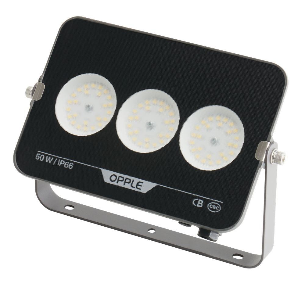 Прожектор светодиодный уличный OPPLE LED Floodlight EQ3 50W-3000-GY-GP поворотный — вид под углом-1