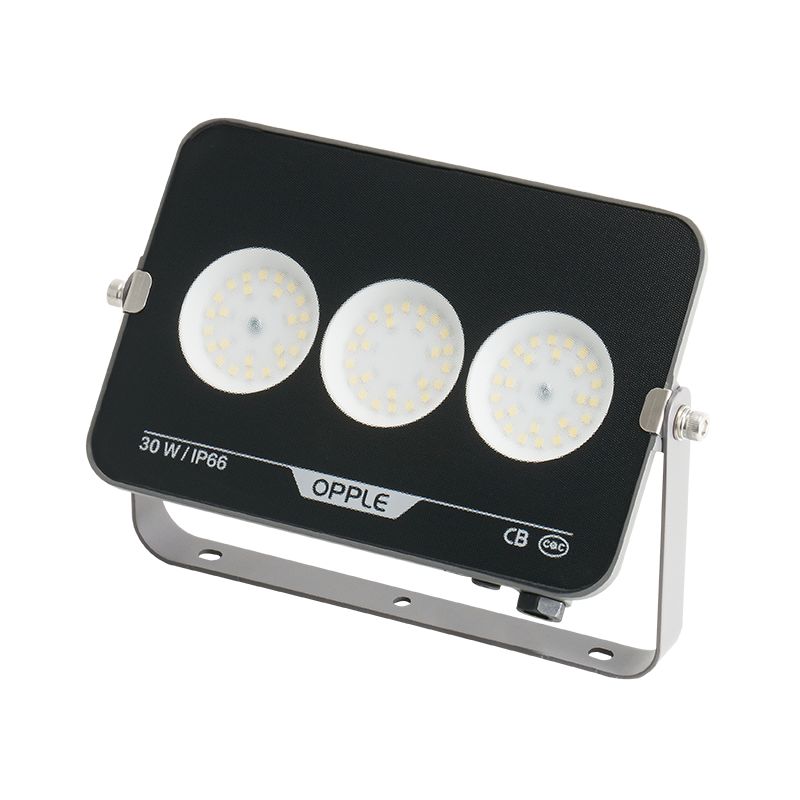 Прожектор светодиодный уличный OPPLE LED Floodlight EQ3 30W-3000-GY-GP поворотный — вид под углом-1