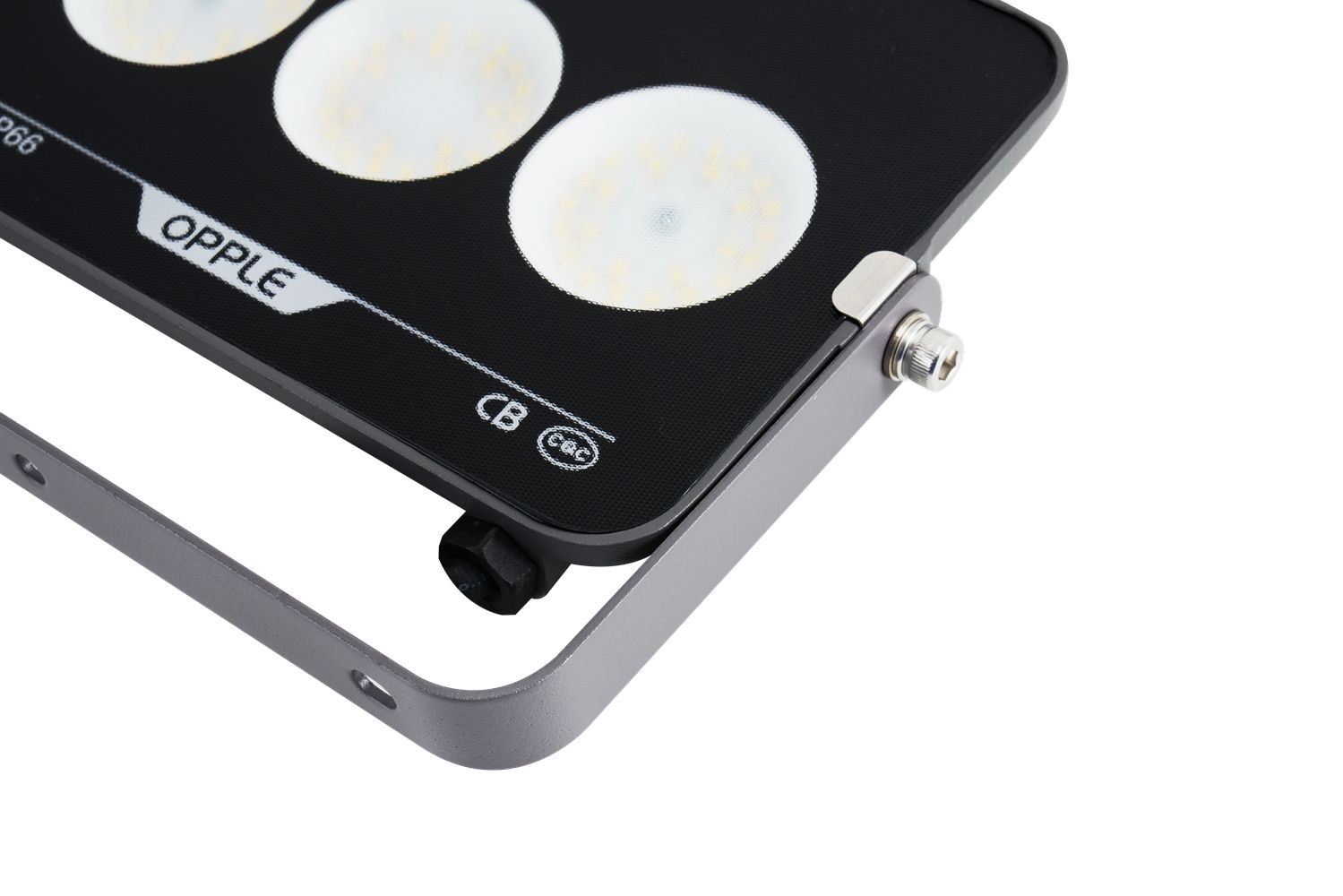 Прожектор светодиодный уличный OPPLE LED Floodlight EQ3 30W-3000-GY-GP поворотный — вид на светодиодные модули крупным планом