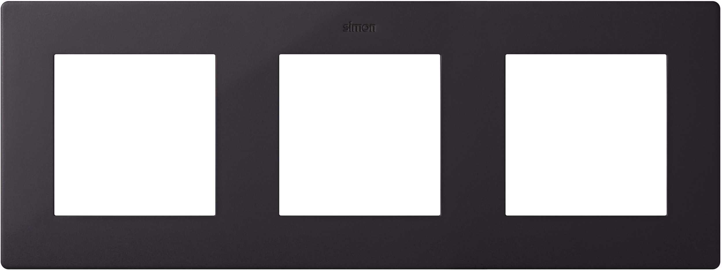 Рамка Simon 24 Harmonie Essence тройная, графит — вид спереди на панель