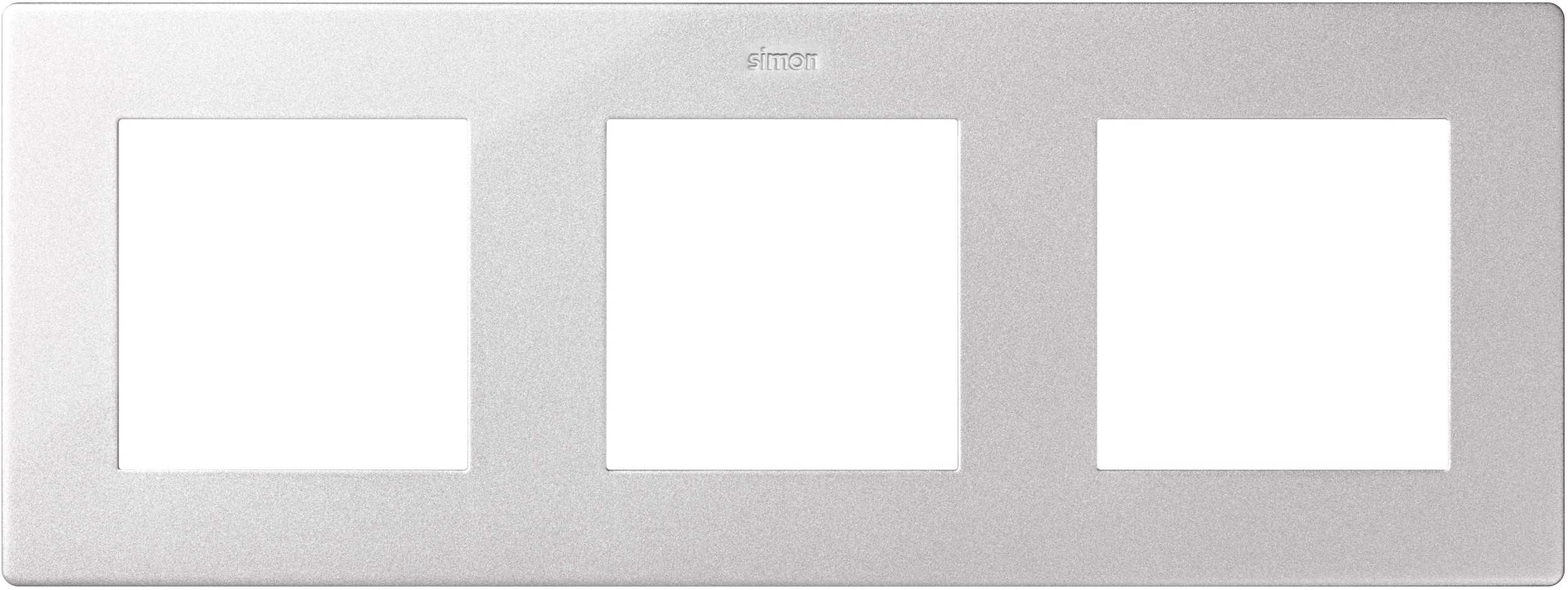 Рамка Simon 24 Harmonie Radiant на 4 поста, алюминий — вид спереди на панель