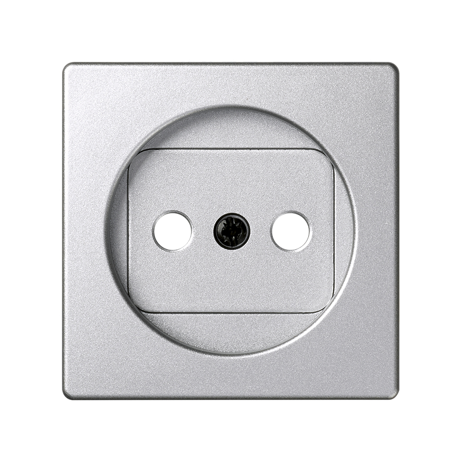 Накладка на розетку Simon 82 Detail, с крышкой, черный матовый — вид спереди