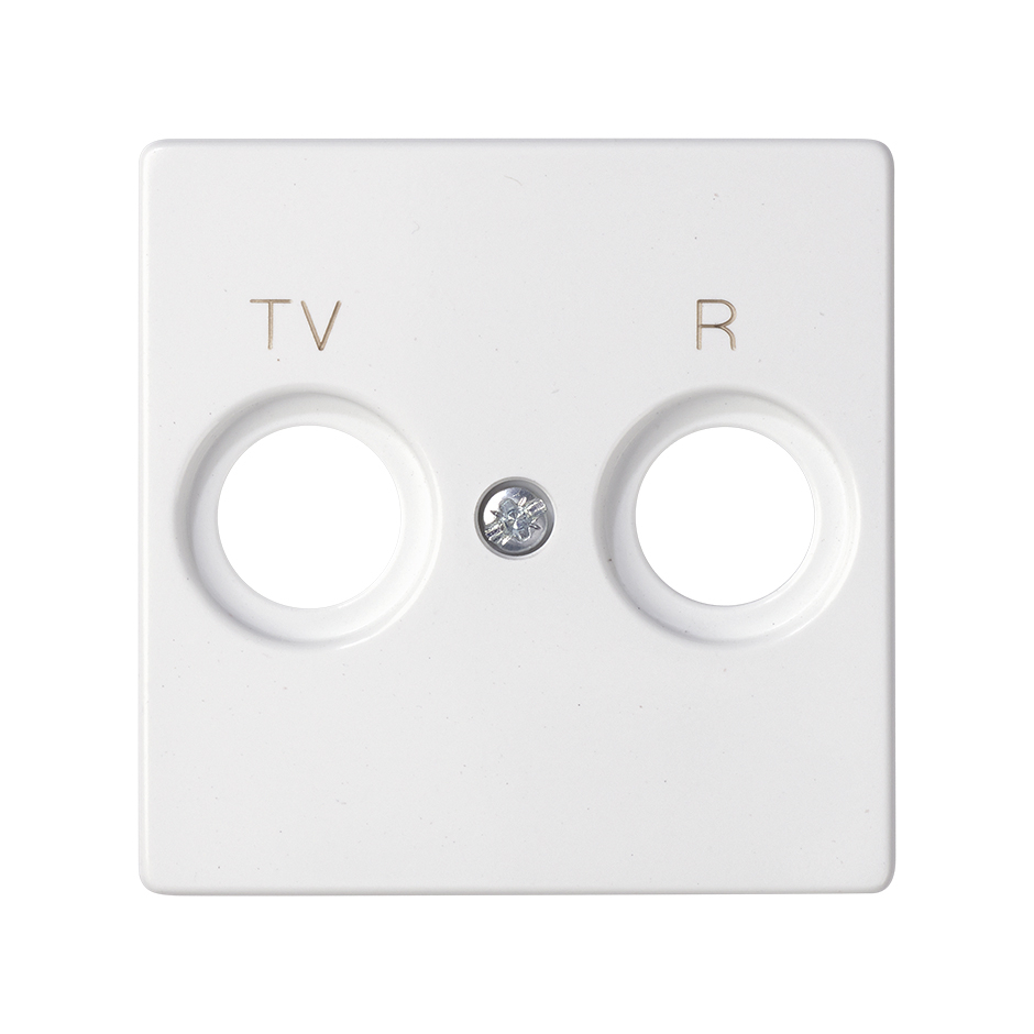 Накладка на розетку Simon 82 Detail R-TV на 1 пост, белый — вид спереди на панель