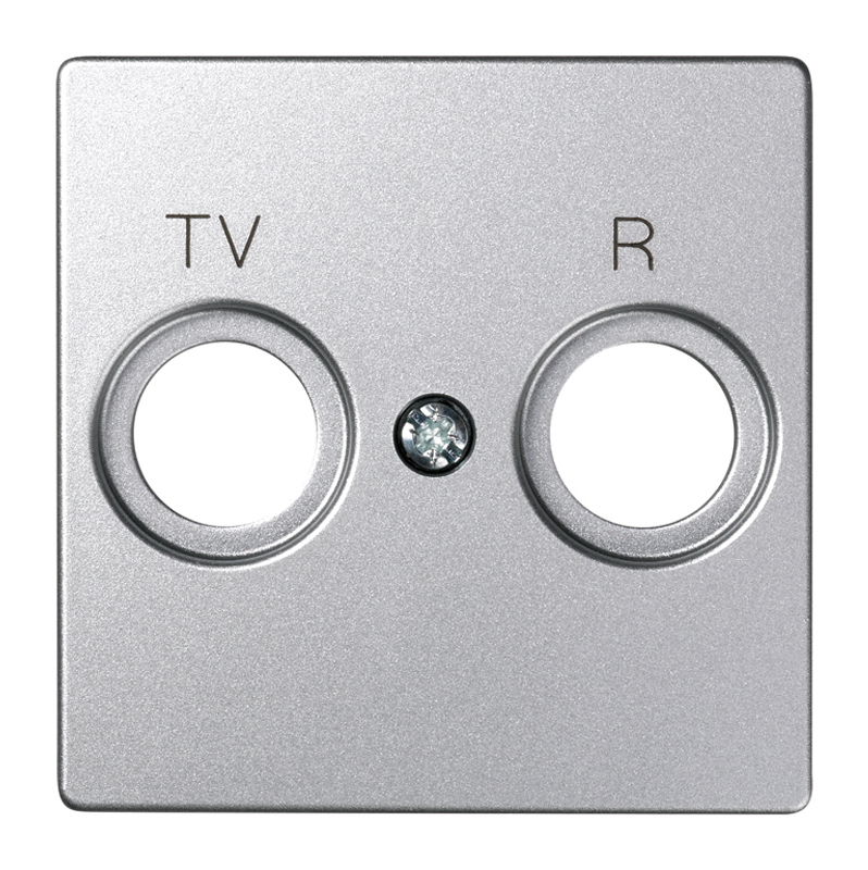 Накладка на розетку Simon 82 Detail телевизионную TV, R, SIMON 82 Detail, холодный алюминий — вид спереди