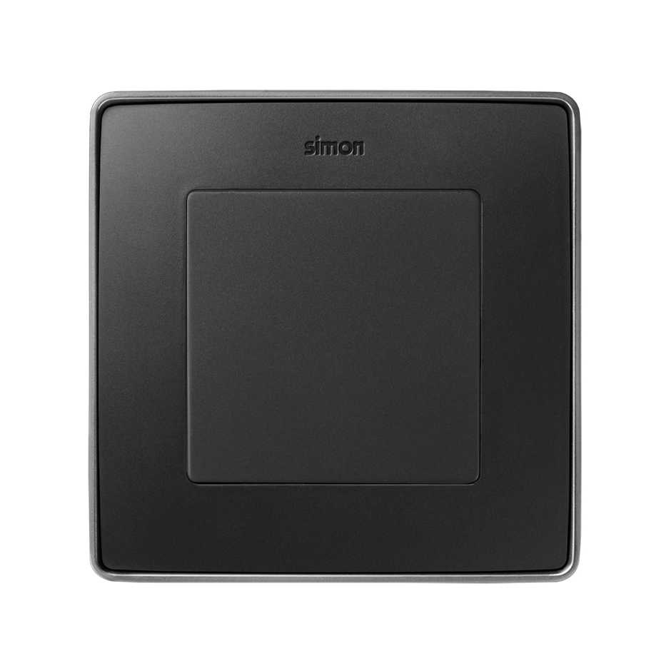 Заглушка для розетки Simon 82, графит — вид спереди