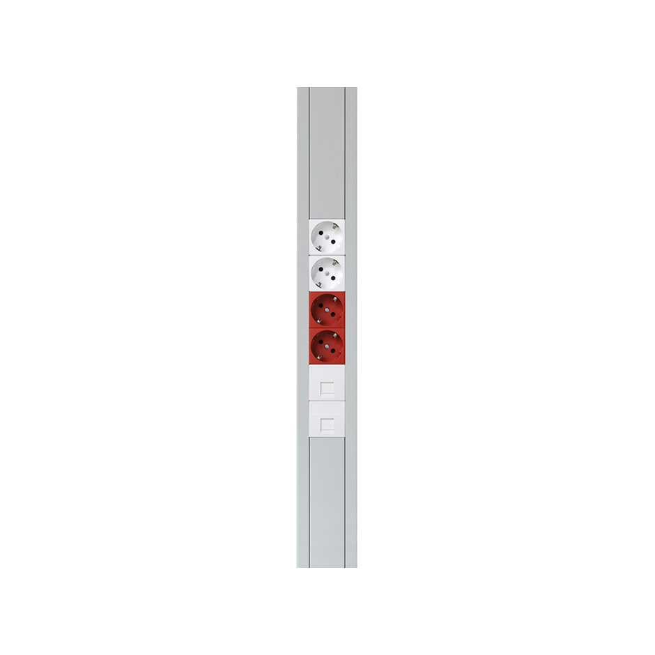 Адаптер Simon Connect K45 со шторкой на 1 RJ45 конектор, AMP(S110,SL110,SLt), Brand-Rex, RIT — вертикальная компоновка модулей