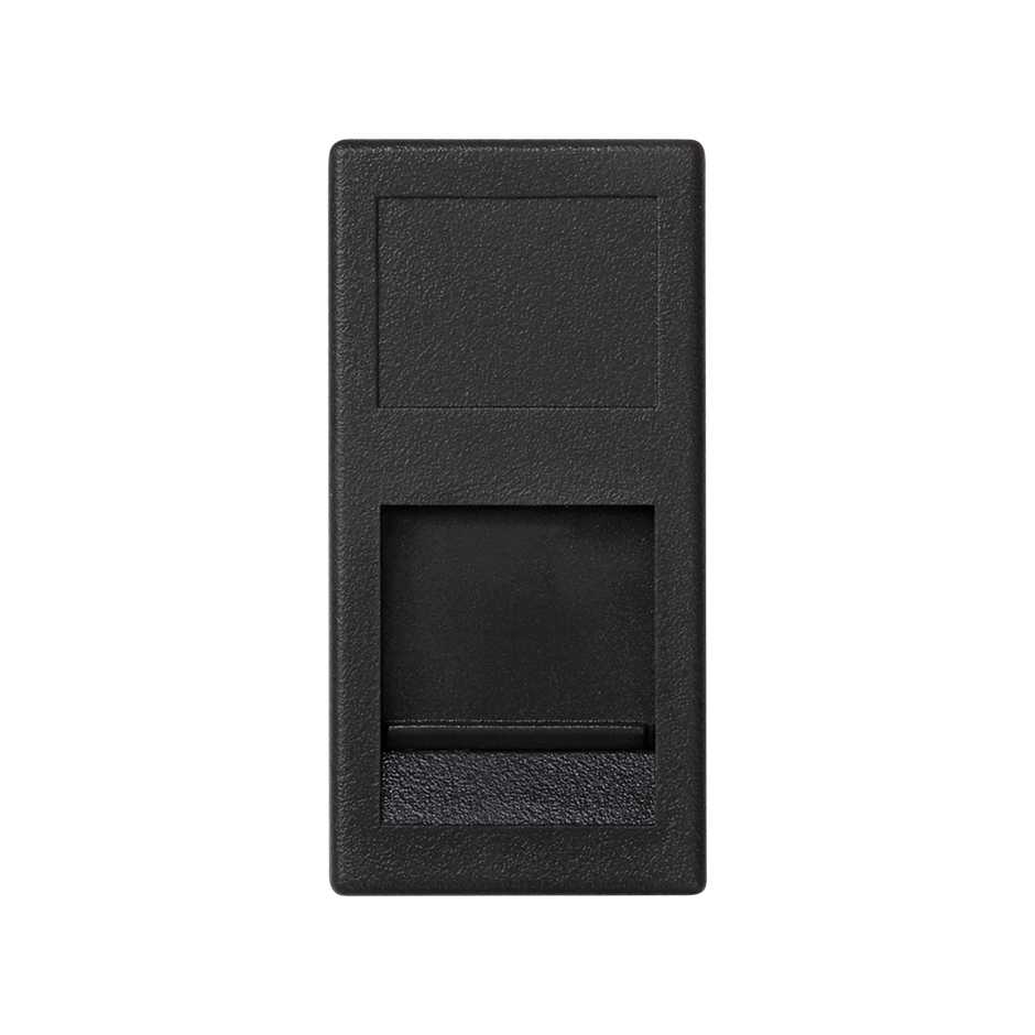 Адаптер Simon Connect K45 на 1 коннектор RJ45 CJ545U(F), CJ645U(F) со шторкой, KA76-14, графит — вид спереди