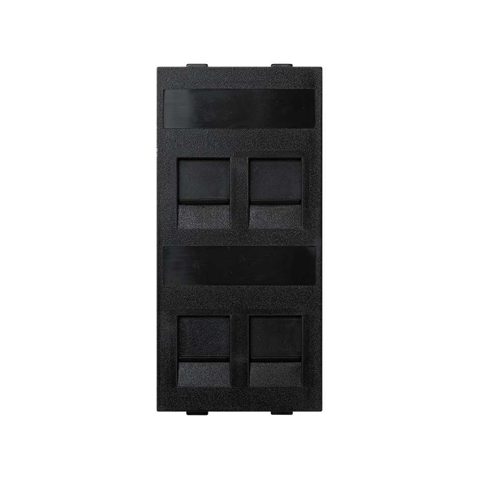 Адаптер Simon Connect на 4 RJ45 CJ545U F, CJ645U F, шторки, S-модуль, графит — вид сверху на устройство