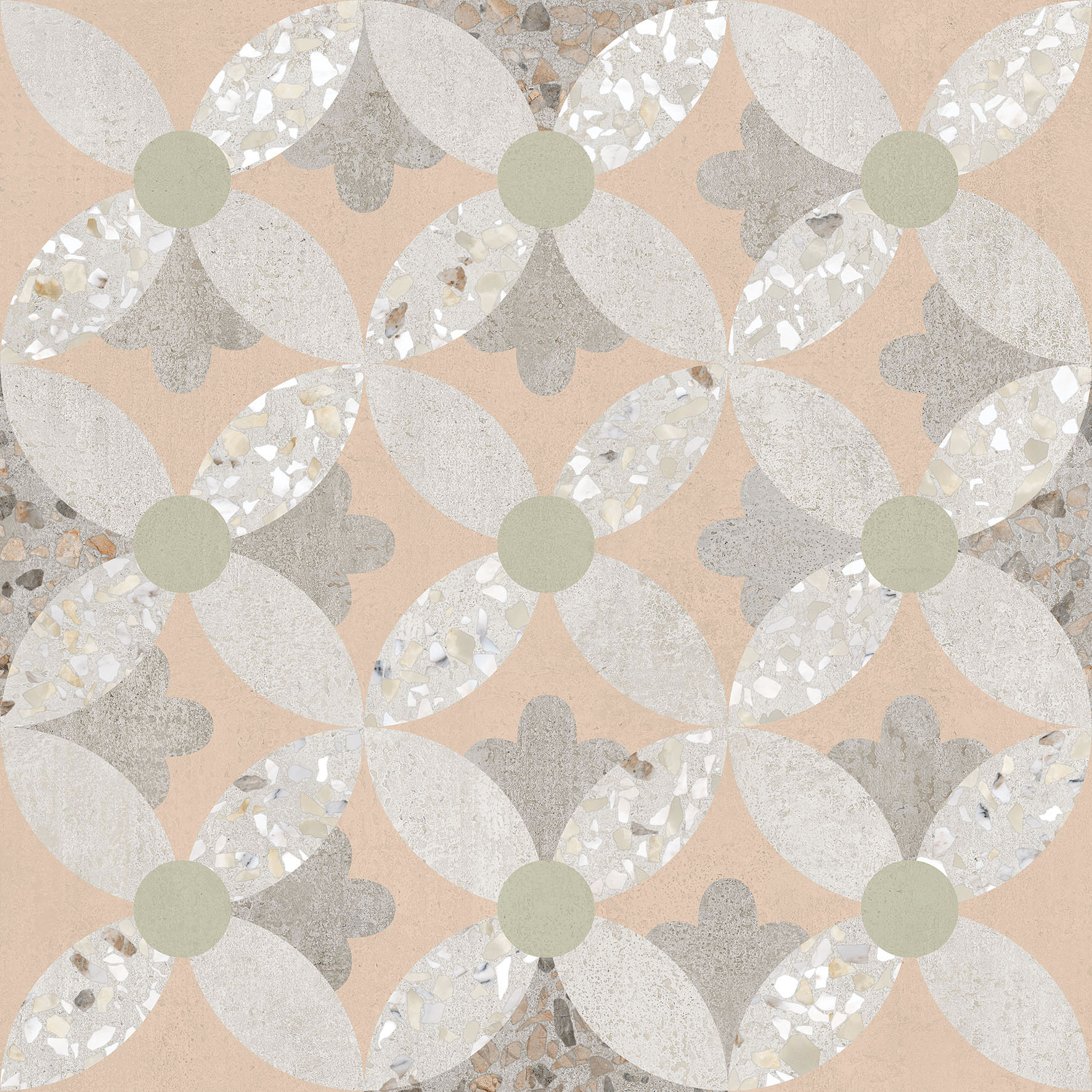 60x60 Beton-Terrazzo Декор Пэчворк Лаппато R9 Ректификат