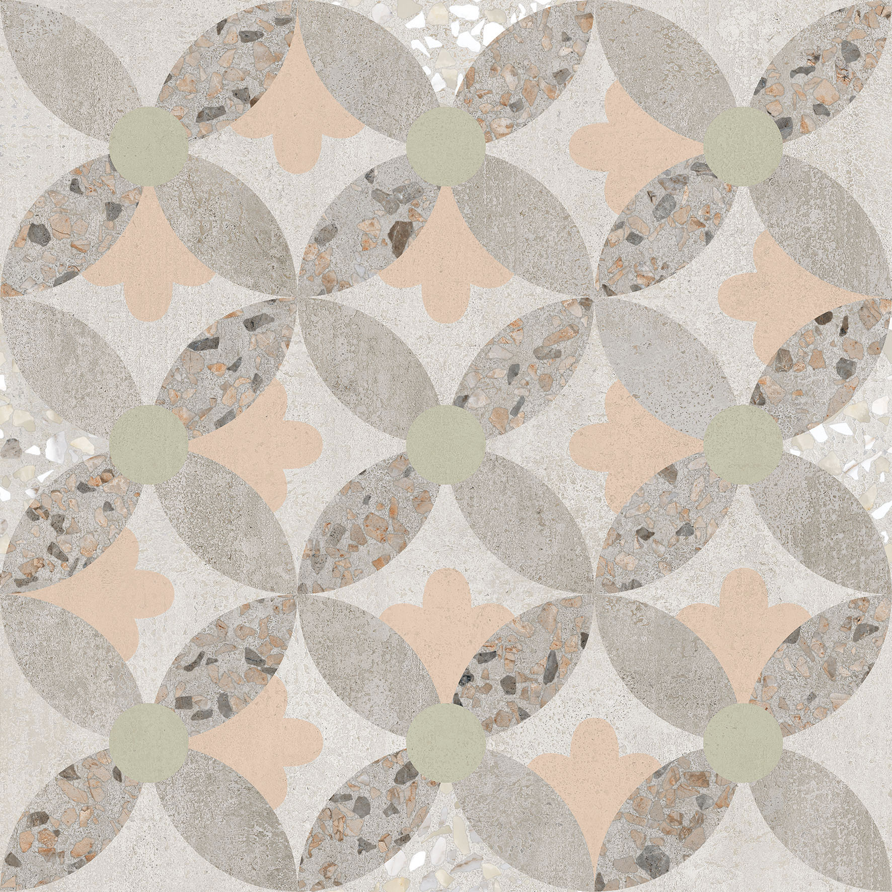 60x60 Beton-Terrazzo Декор Пэчворк Лаппато R9 Ректификат