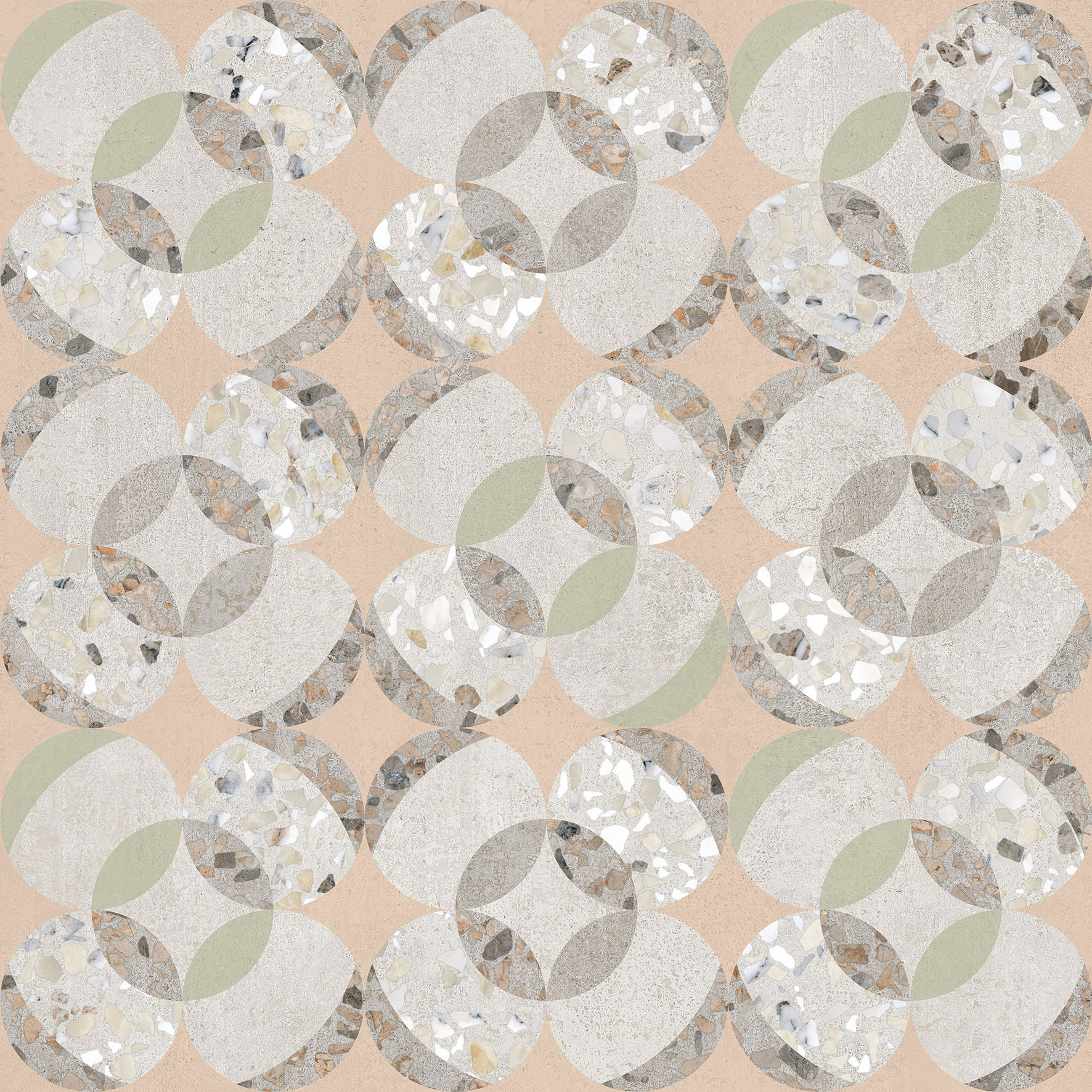60x60 Beton-Terrazzo Декор Пэчворк Лаппато R9 Ректификат
