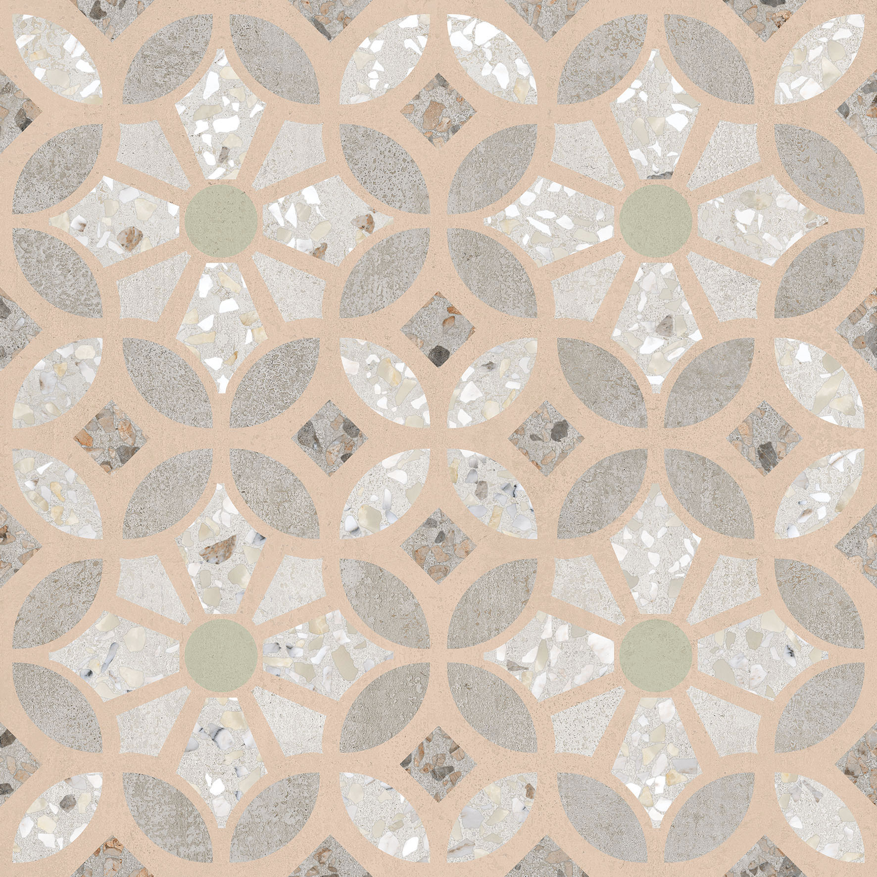 60x60 Beton-Terrazzo Декор Пэчворк Лаппато R9 Ректификат