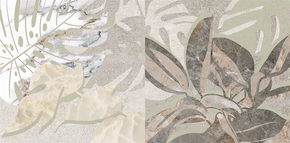 30x60 Marble-Beton Декор Цветочный Лаппато R9 Ректификат