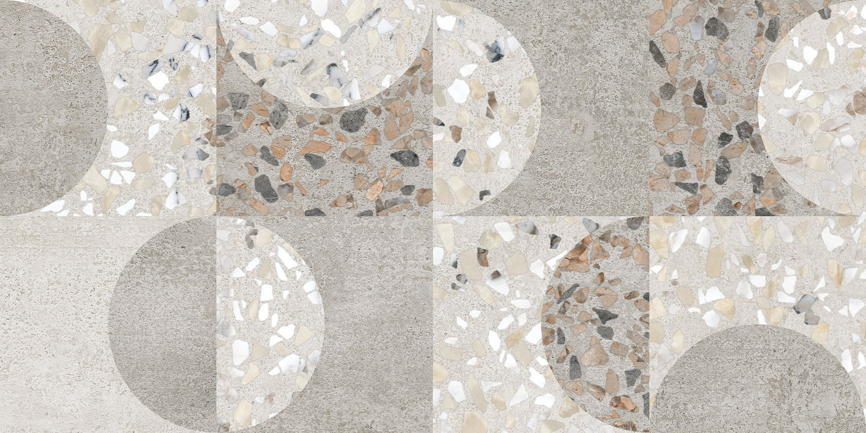 30x60 Beton-Terrazzo Декор Геометрический Лаппато R9 Ректификат