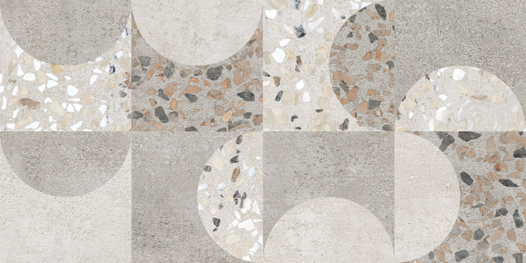 30x60 Beton-Terrazzo Декор Геометрический Лаппато R9 Ректификат