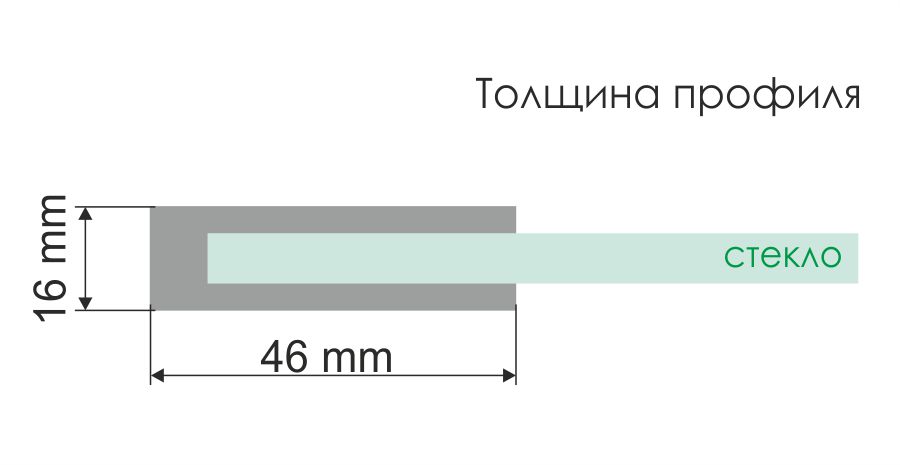 Душевая дверь Wasserkraft Alme 15R 120 см — чертёж с размерами профиля