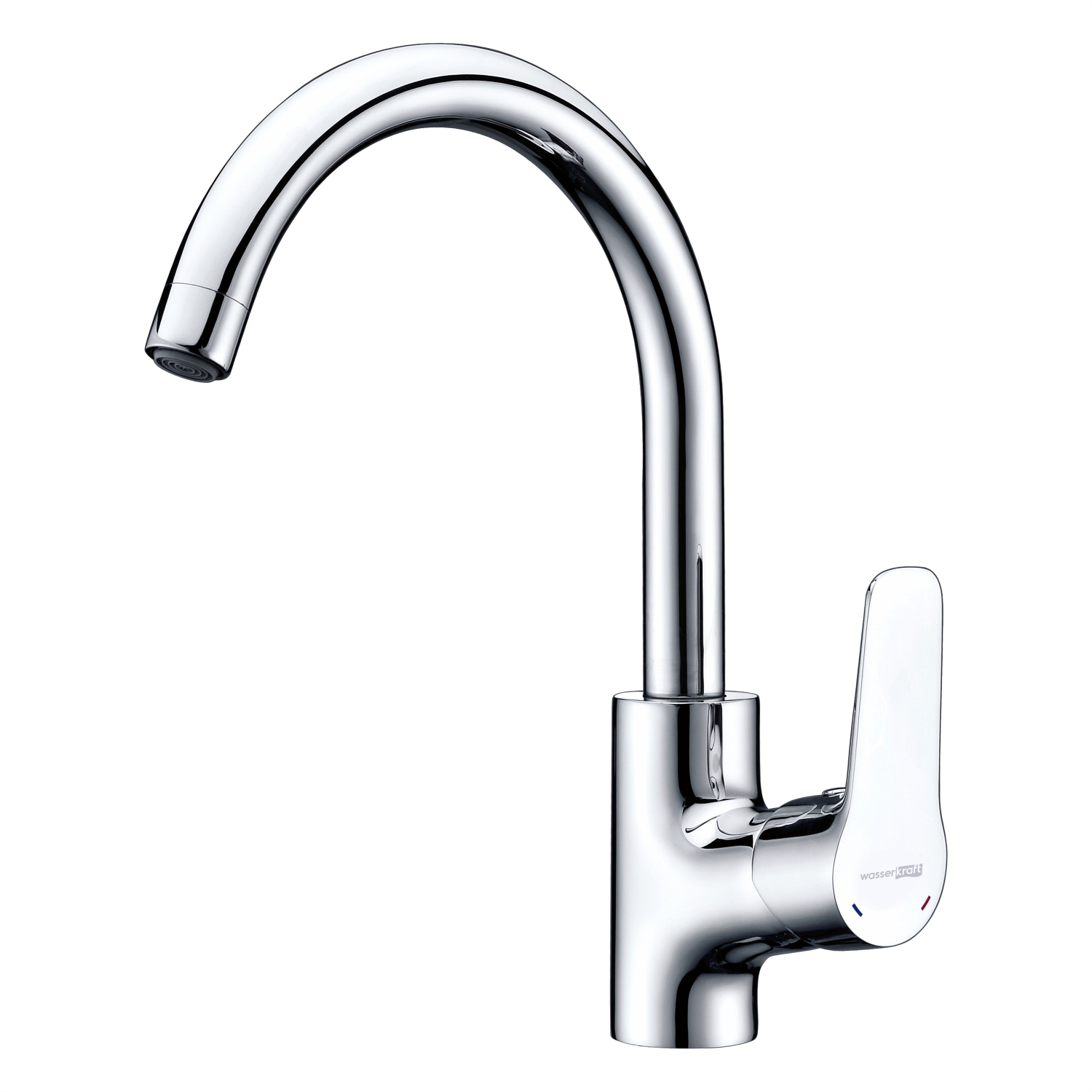 Смеситель для кухни Wasserkraft Lippe 4500 с поворотным изливом — вид сбоку под углом-1