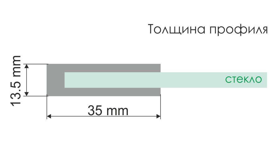 Шторка на ванну Wasserkraft Berkel 48P 110х 140, стеклянная — чертёж с размерами профиля
