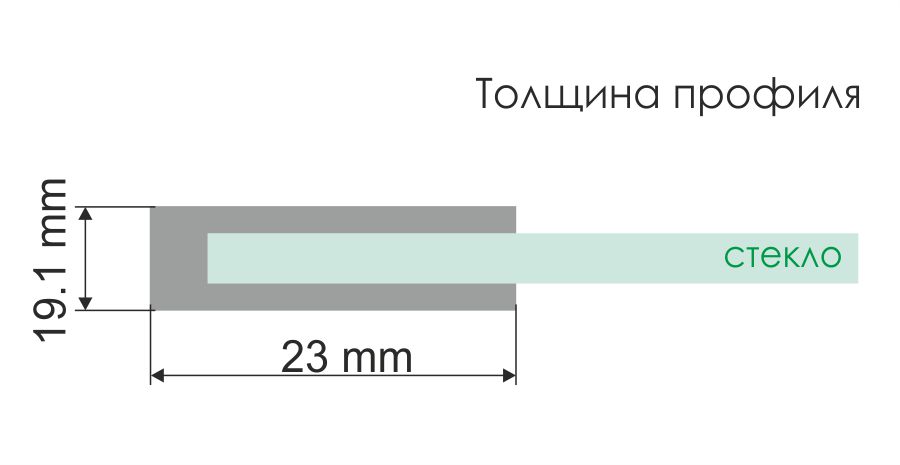 Душевой уголок Wasserkraft Elbe 74P 100x80 — чертёж с размерами профиля