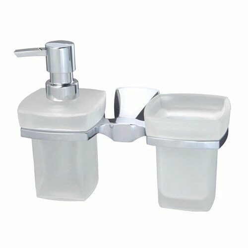 Дозатор Wasserkraft Wern K-2500 для жидкого мыла, со стаканом — вид под углом