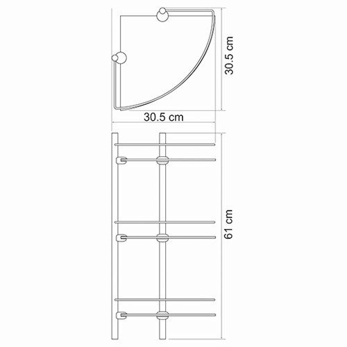 Полка Wasserkraft Exter K-5200 тройная — чертёж с размерами
