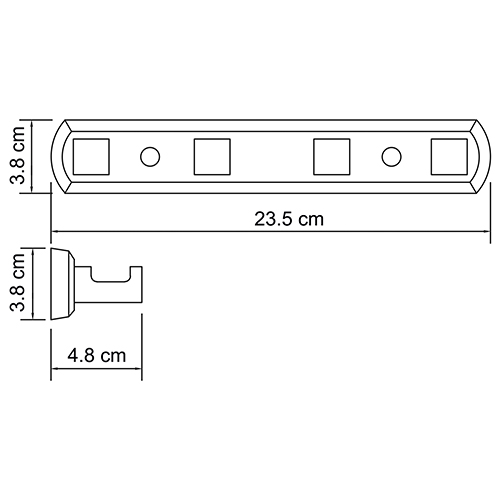 Планка с крючками Wasserkraft Dill K-3900 — чертёж с размерами