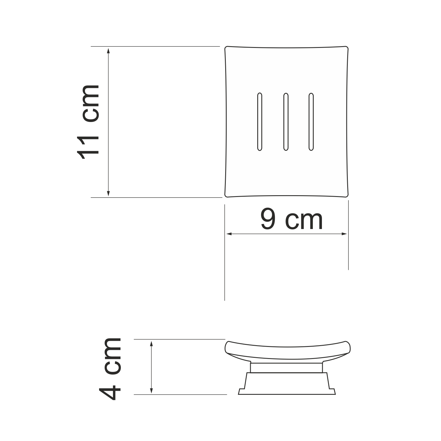 Мыльница Wasserkraft Amper K-5400WHITE — чертёж с размерами
