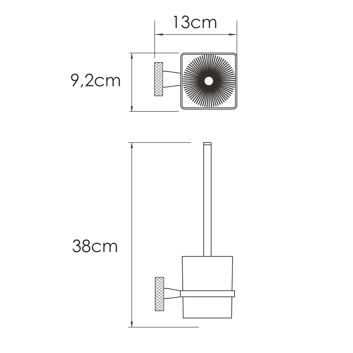 Ершик Wasserkraft Tauber K-64400 — чертёж с размерами изделия