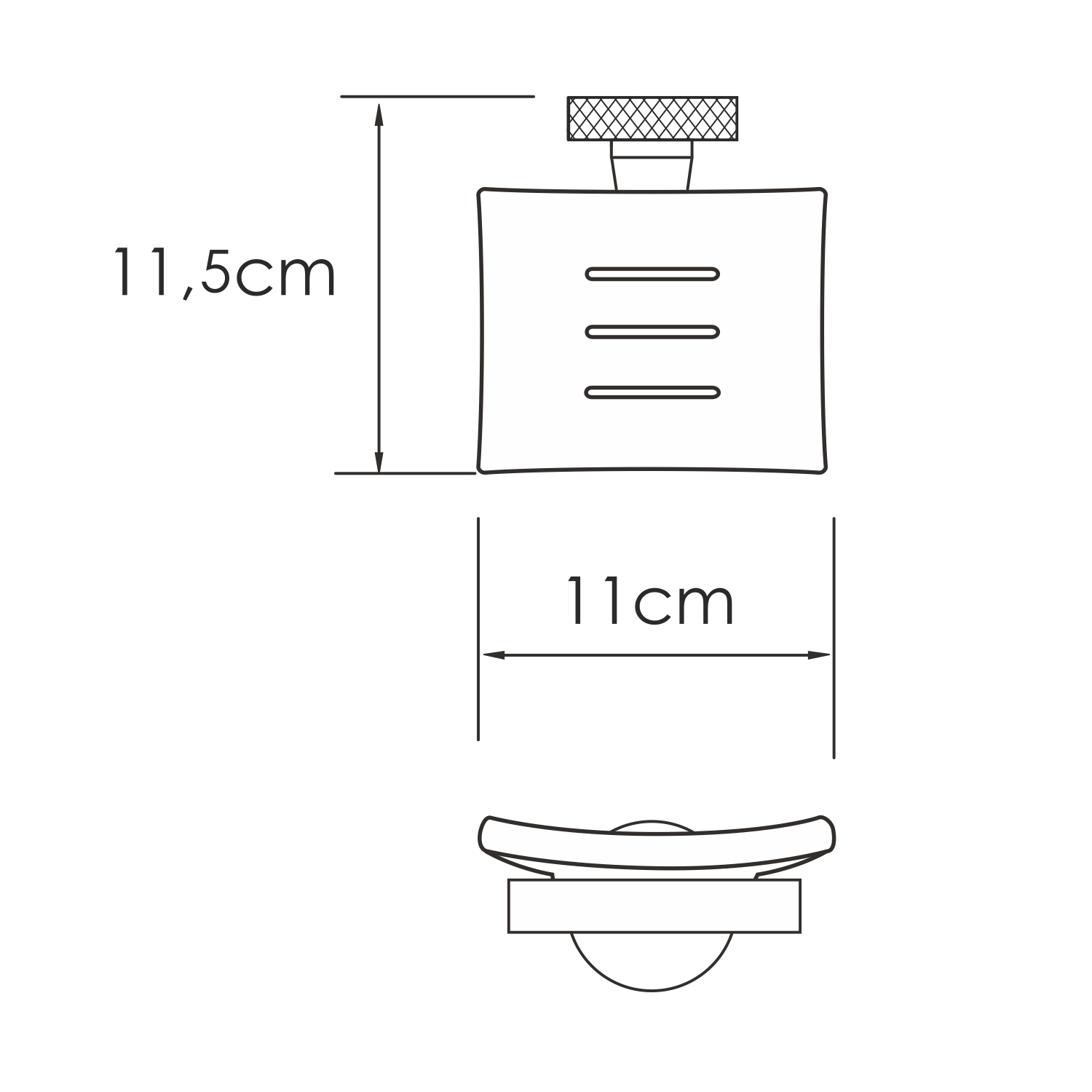 Мыльница Wasserkraft Tauber K-64400 — чертёж с размерами