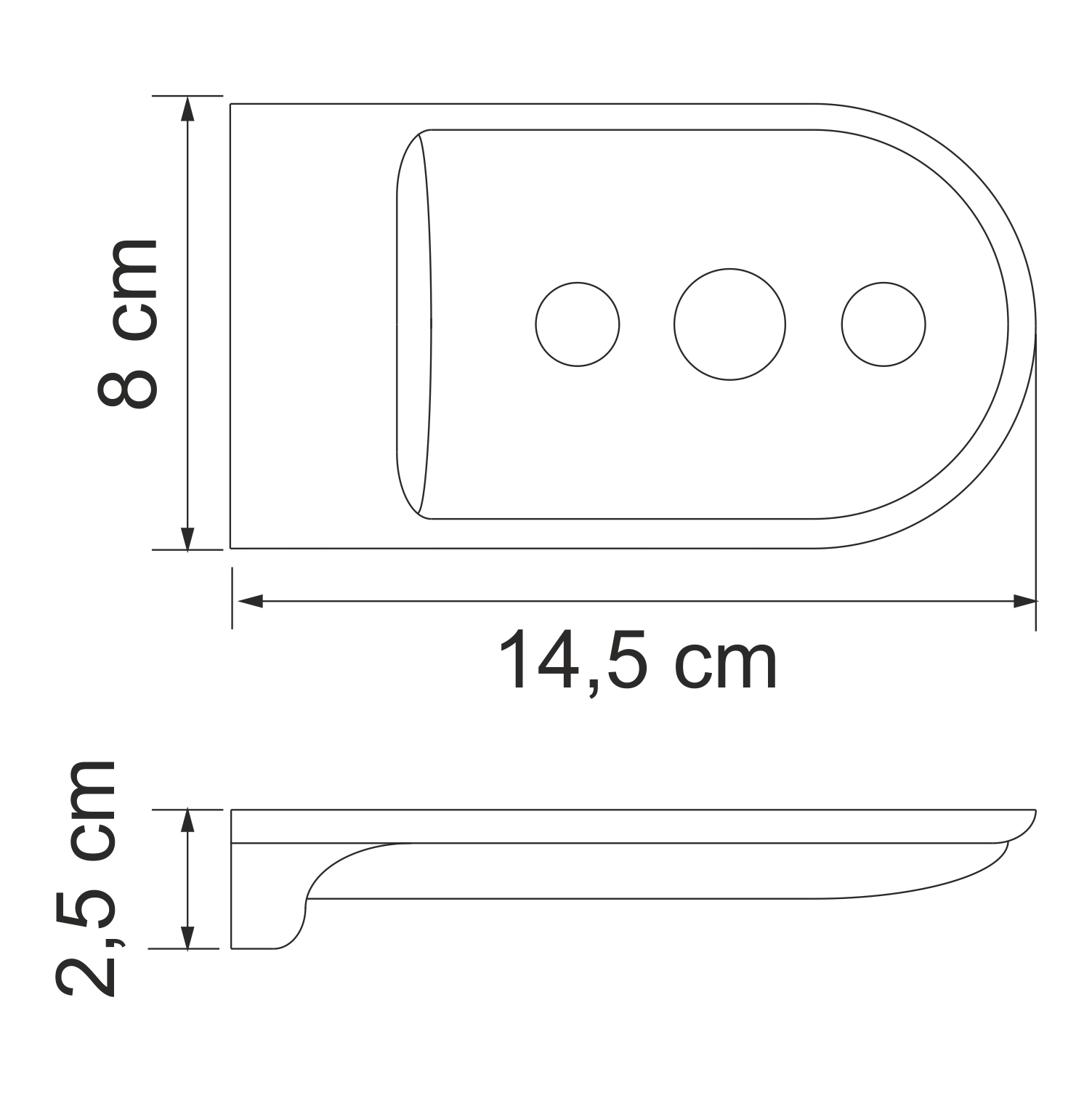 Мыльница Wasserkraft Kammel K-8300White, решетка — чертёж с размерами